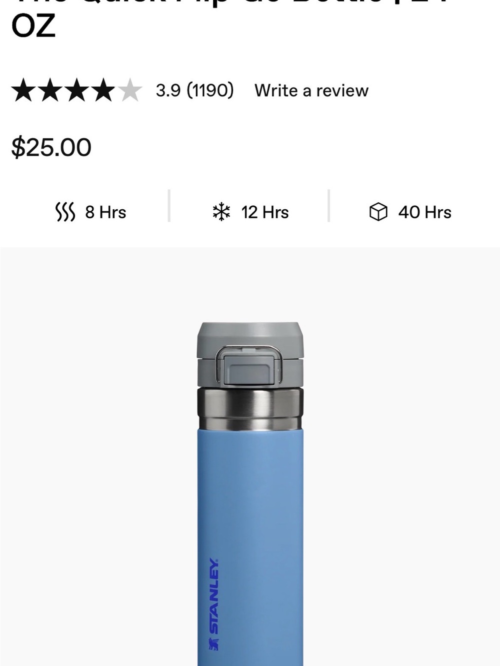 Stanley Blue Quick-Flip Travel Bottle